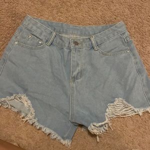 blue jean shorts